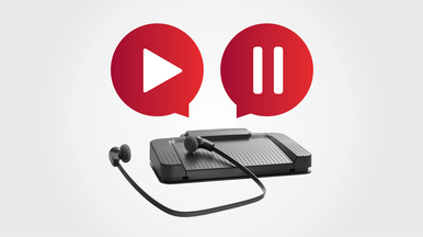 SpeechExec Enterprise provides full audio transcription via foot control