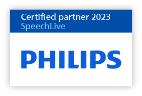 Philips Certified partner 2023 SpeechLive